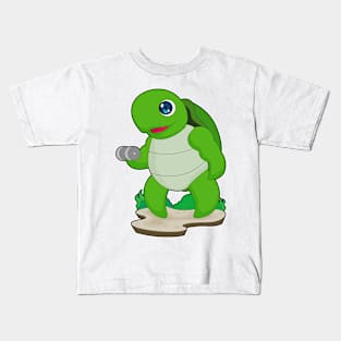 Turtle Bodybuilding Dumbbell Kids T-Shirt